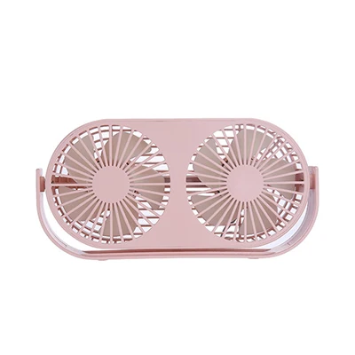 pink Мини двойной настольный вентилятор USB Перезаряжаемый охладитель воздуха вентилятор с ароматерапией свежий воздух портативный вентилятор для офиса/дома - Цвет: pink