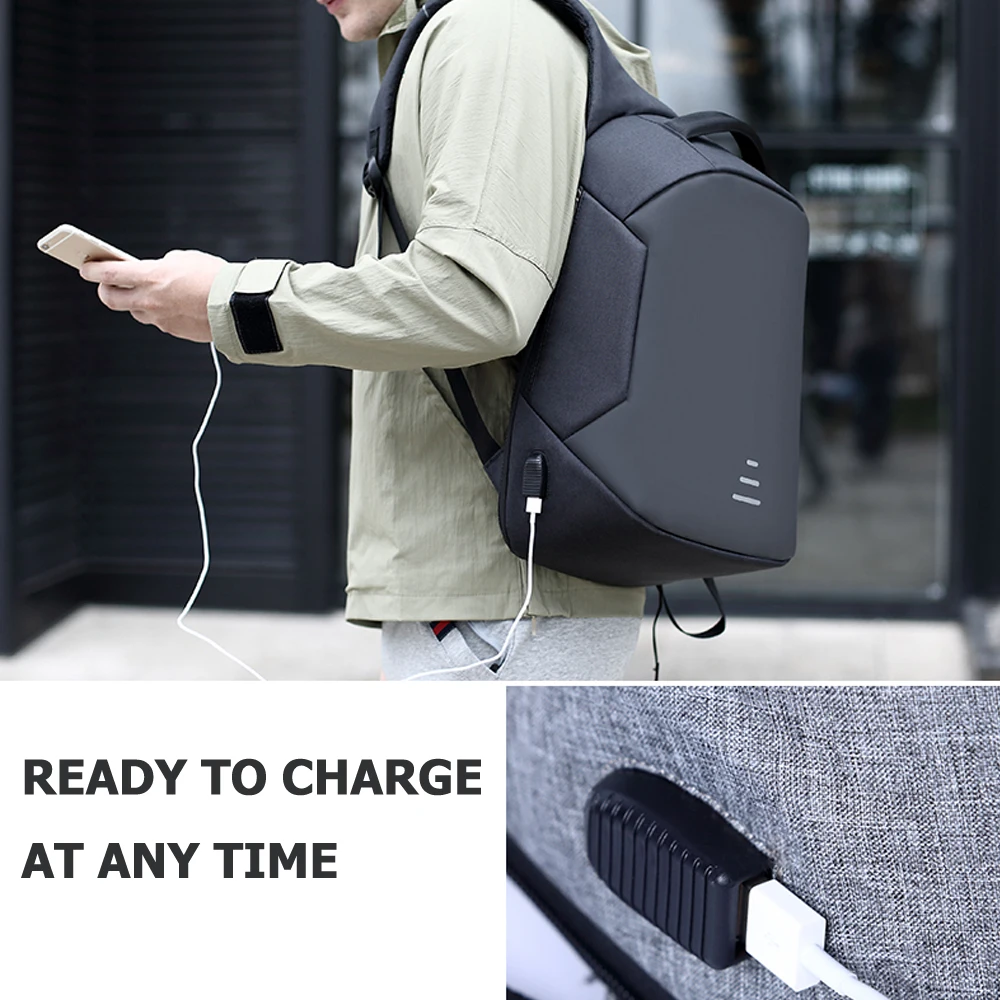 MARKROYAL Anti-theft мужской рюкзак для ноутбука 15,6 дюймов внешний USB школьный рюкзак сумка большой емкости городской водостойкий Mochila