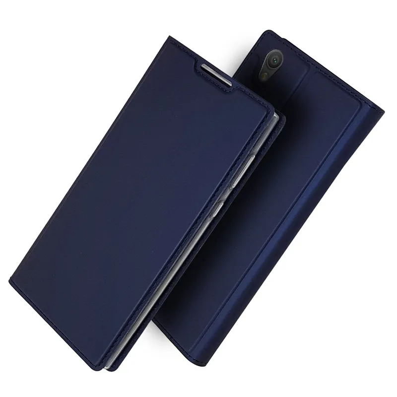 Синий Чехол-накладка для sony Experia Z5 L1 L2 X Performance XA XA1 Plus XA2 Ultra XZ XZ1 2 Compact XZ3 Premium XA3 кожаный чехол - Цвет: Синий