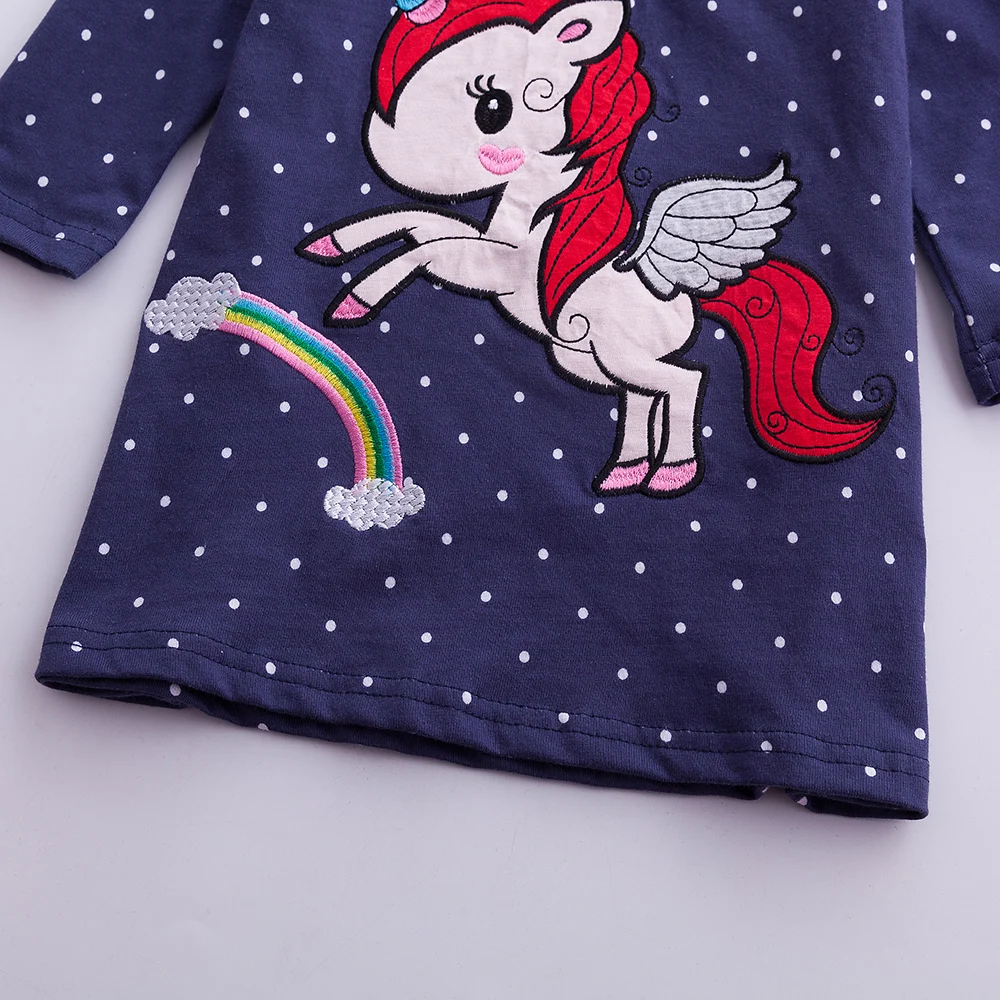 Платье с единорогом для девочек платья блестками Повседневное платье-пачка