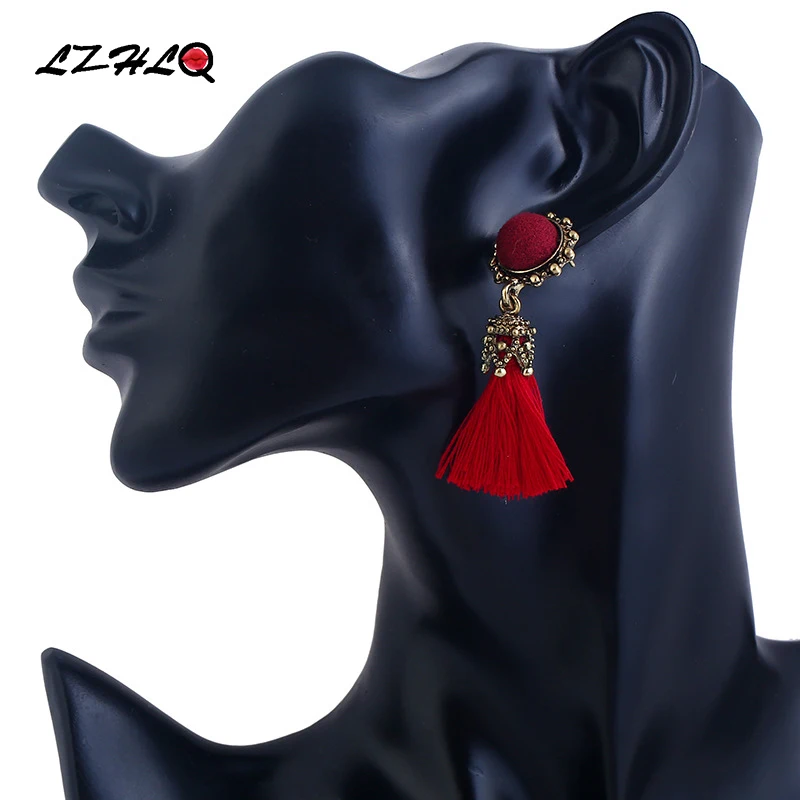 Женские серьги с кисточками LZHLQ винтажные подвески из сплава геометрическим