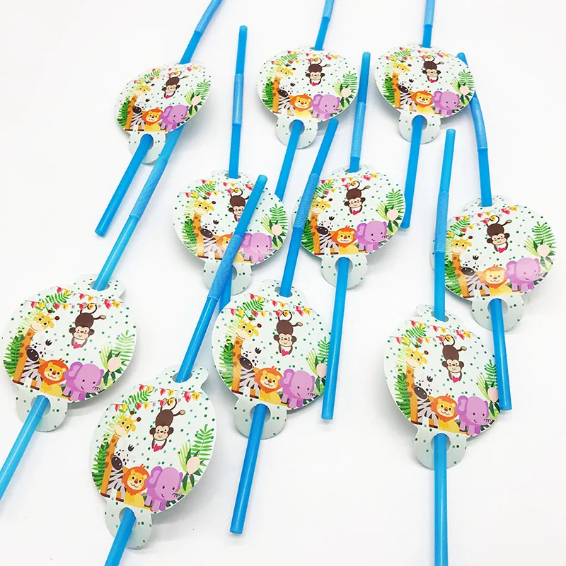 10 шт./лот для вечеринки в стиле сафари соломинки украшения дня рождения