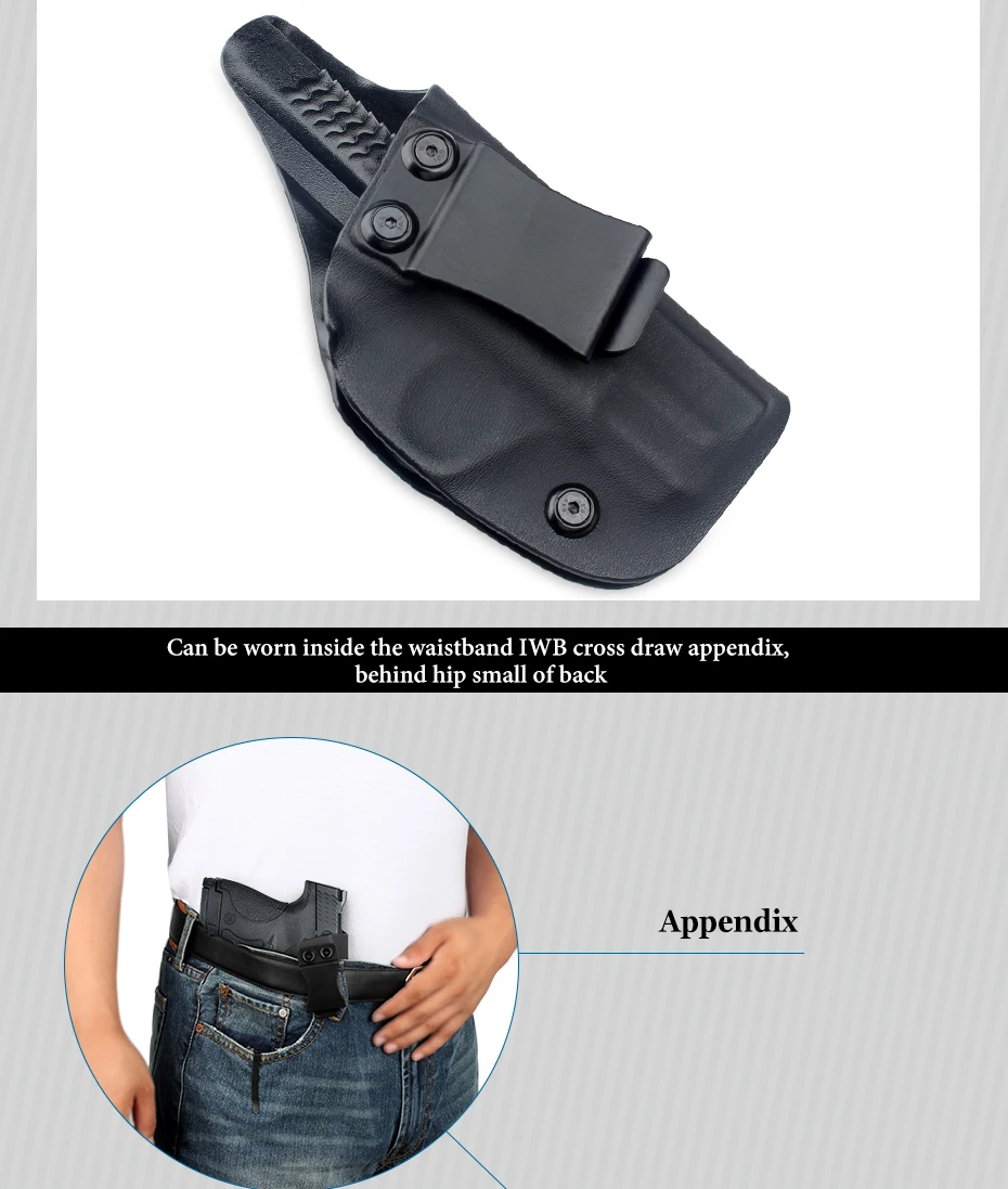 Vapanda охотничий Kydex кобура черный пистолет кобура для Smith Wesson M& P щит 9 мм/. 40 S& W IWB скрытый носить кобуры для пистолета