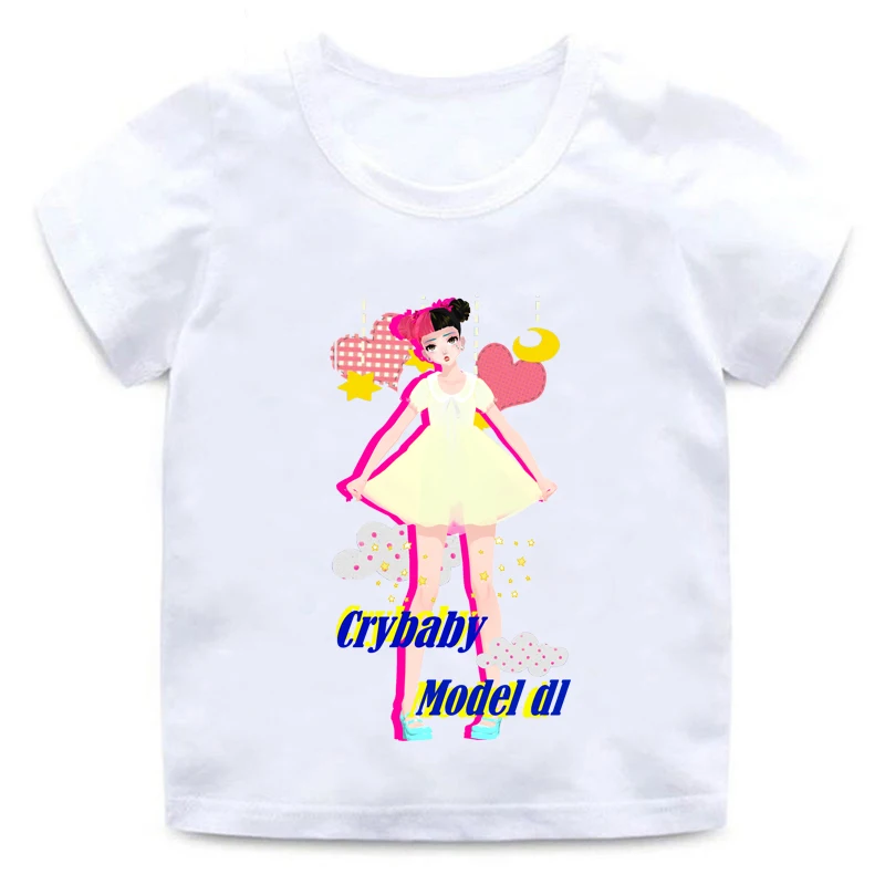 Детская футболка топ для маленьких девочек дизайнерская летняя белая Милая