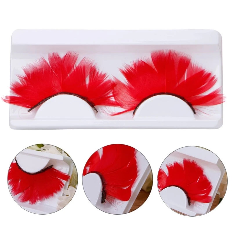 1 Pair Fancy False Feather Eyelashes Makeup Cosmetic Eye Lashes Party Club Decoration Costumes Cosplay | Красота и здоровье