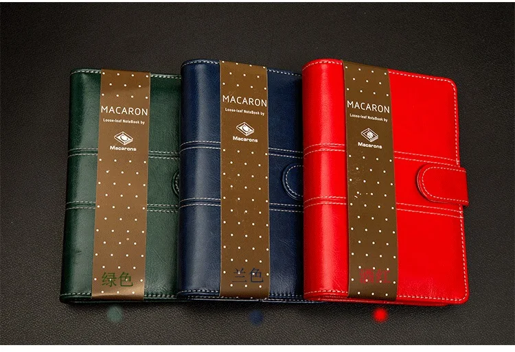 Кожаный спиральный блокнот дорожный дневник персональный Macaron