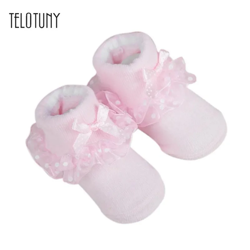 Telotunykids/носки до лодыжки из чесаного хлопка для маленьких девочек; носки с бантом; сезон весна-осень; повседневные Мягкие очаровательные удобные носки; S3FEB9