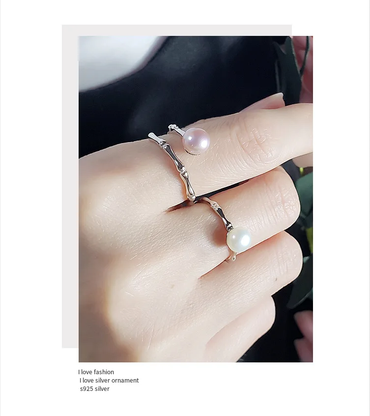 Женское кольцо из стерлингового серебра S925 2 цвета имитация жемчуга Подарок на