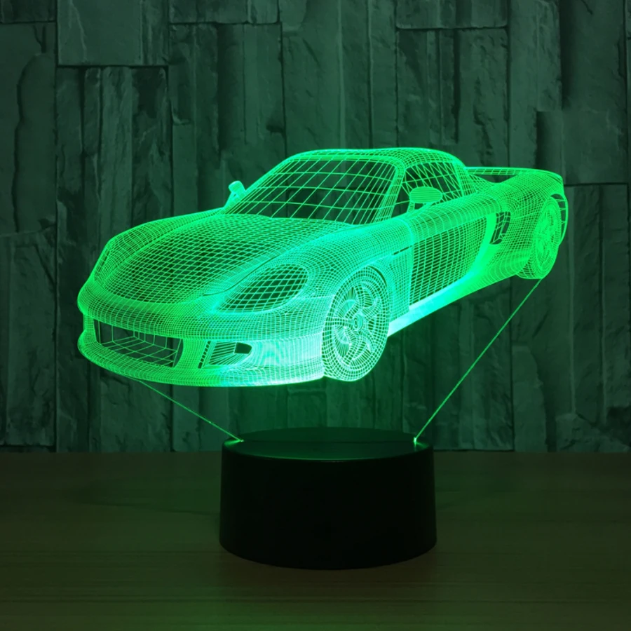 Автомобильная 3D 7 цветная лампа визуальные Светодиодные ночные светильники для детей сенсорный Usb Настольный лампе
