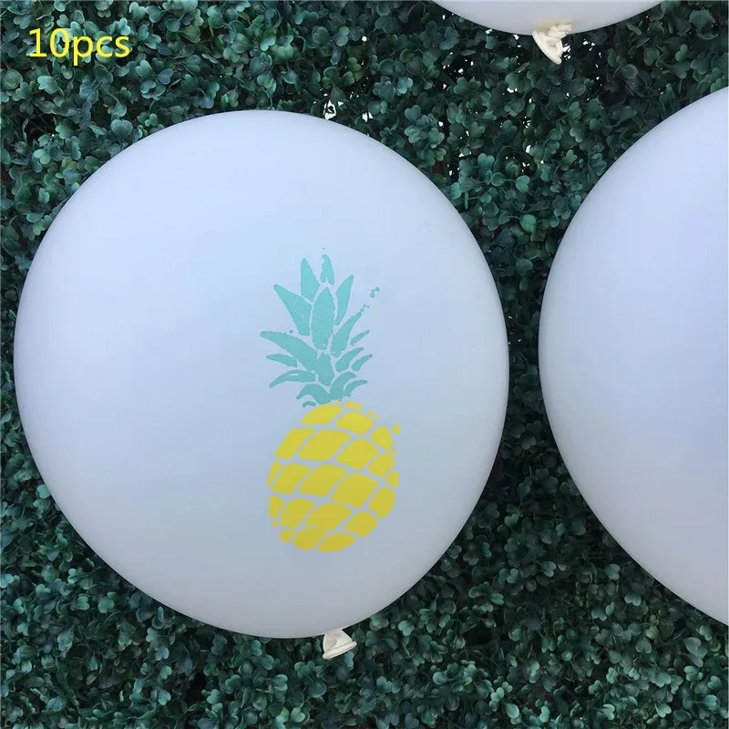 white pineapple 1-й День рождения украшения детей воздушные шары я один первый балоны баннер воздушные шары ко дню рождения с днем рождения ребенка душ мальчик девочка - Цвет: white pineapple