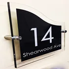 200*140 мм акриловая табличка с номером дома на заказ, табличка с номерами квартиры с виниловыми наклейками, изогнутая табличка со стеклянным эффектом