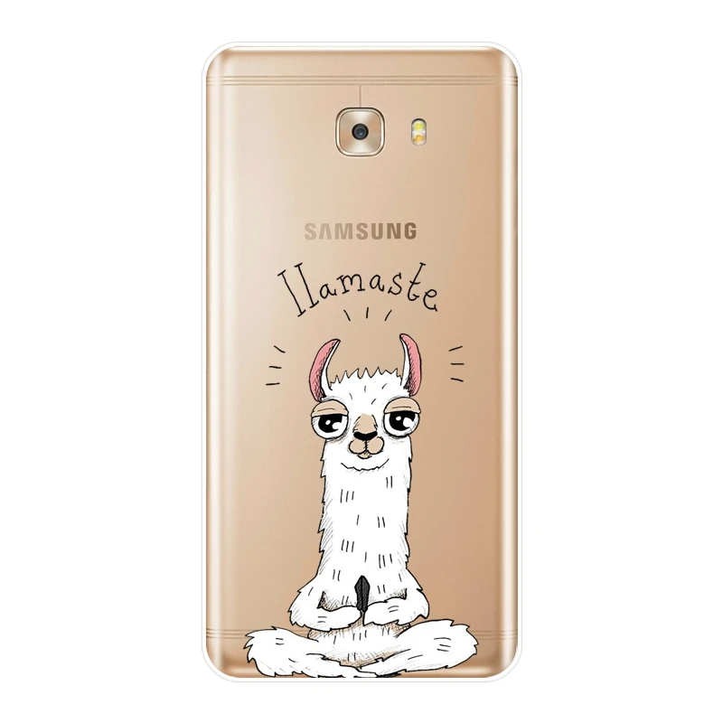 Чехол для телефона Samsung Galaxy C5 C7 C8 силиконовый чехол Kawaii милый Альпака животное