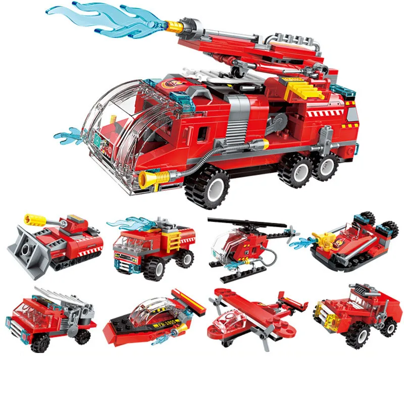 8В1 313 шт детские строительные блоки игрушки Совместимые Legoingly city Jet fire truck фигурки
