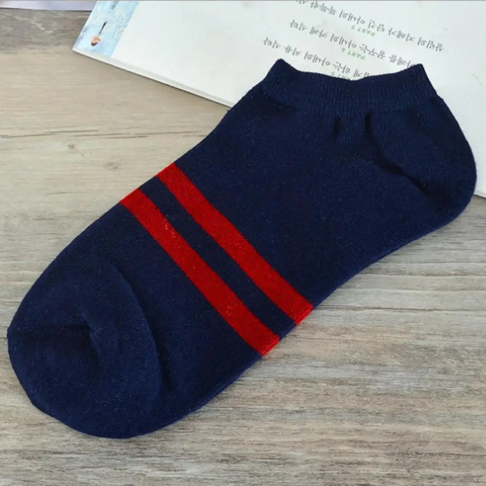 5 пар/компл. мужские Носки 100 хлопковые полосатые дышащие голеностопные носки для