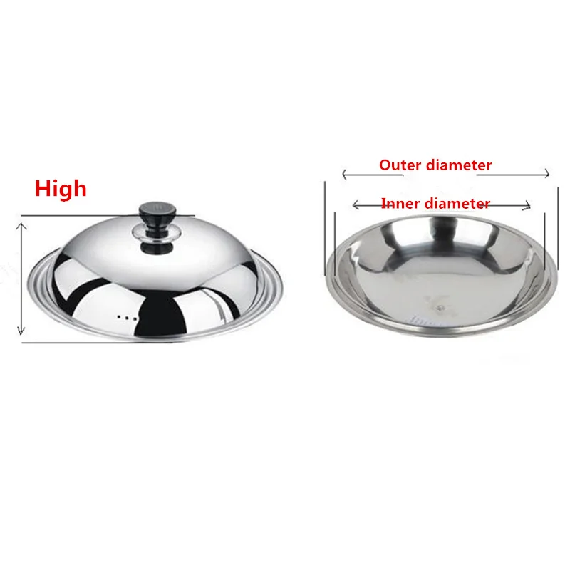 Joyclad Винтаж Нержавеющая сталь Сковородку Крышкой Размеры 32 42 см ВОК Кепки
