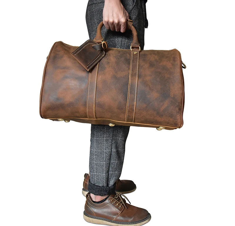 Для мужчин Натуральная кожа Сумка 18 &quotиз натуральной кожи выходные сумка