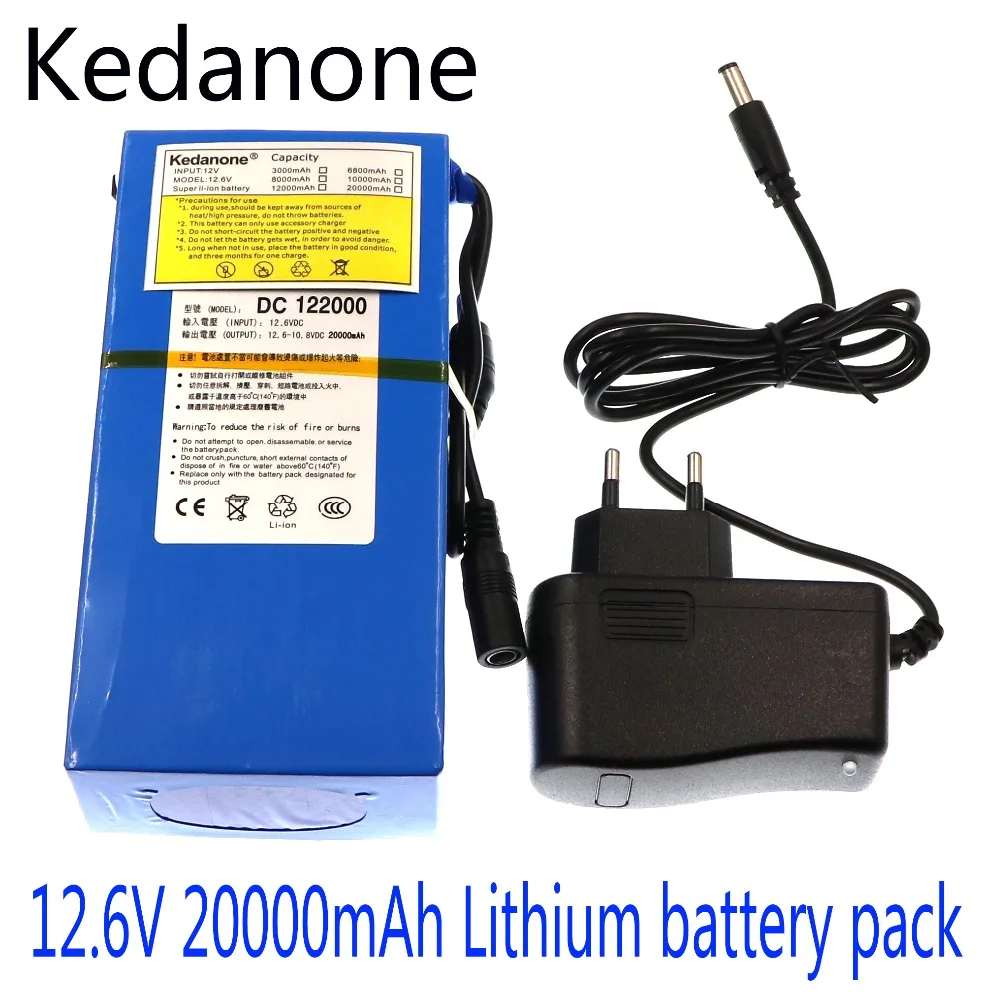 DC12V 20000mAh литиевые перезаряжаемые батареи 12 6 v 20Ah для беспроводной камеры
