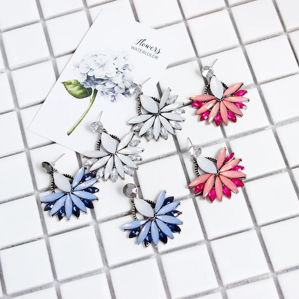 F &amp U бренд 2017 новинка модные популярные роскошные серьги в форме вентилятора