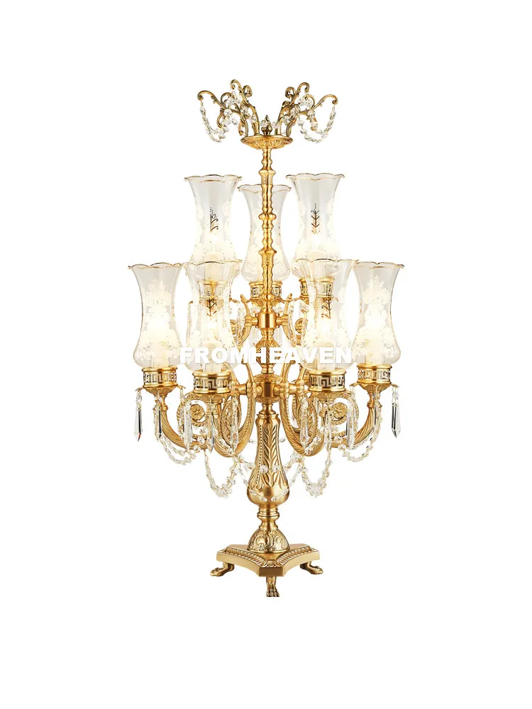 Бесплатная доставка европейские Настольные светильники люстра латунная