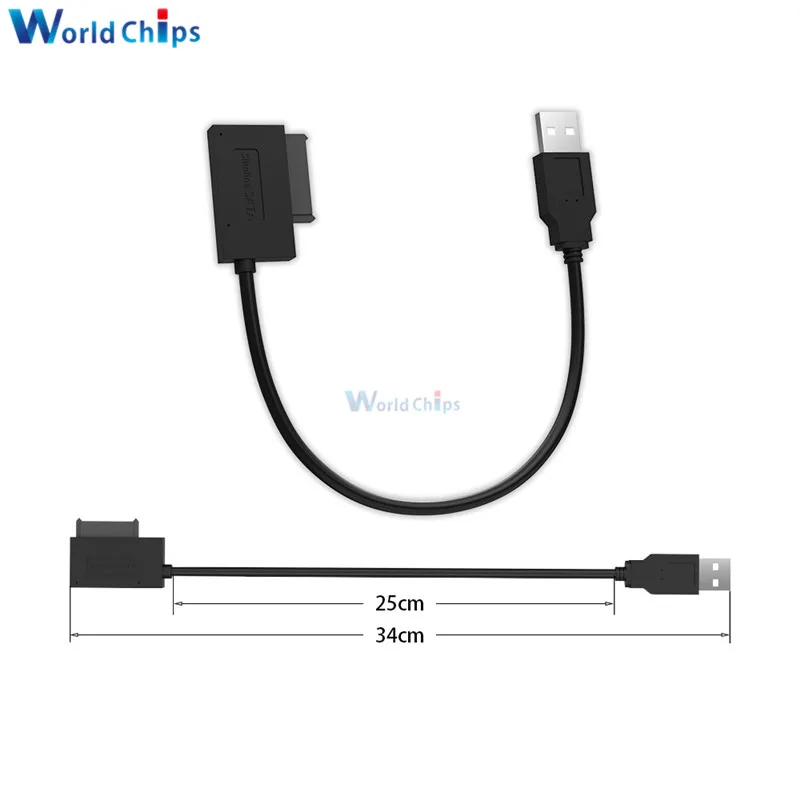 1 шт. USB 2 0 до 7 + 6 13Pin тонкий SATA ноутбук CD/DVD Rom Оптический Кабель адаптер|usb 2.0|usb usbusb usb