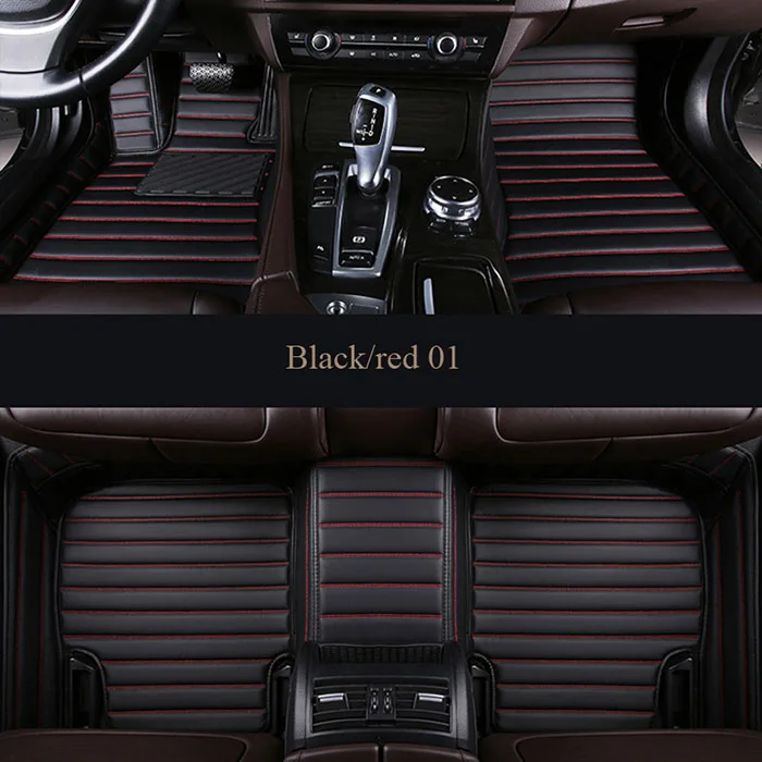 black red 01 Автомобильные коврики на заказ для Ford Kuga Ford Escape Facelift автомобильные коврики, автомобильные аксессуары для интерьера, автостайлинг - Название цвета: black red 01