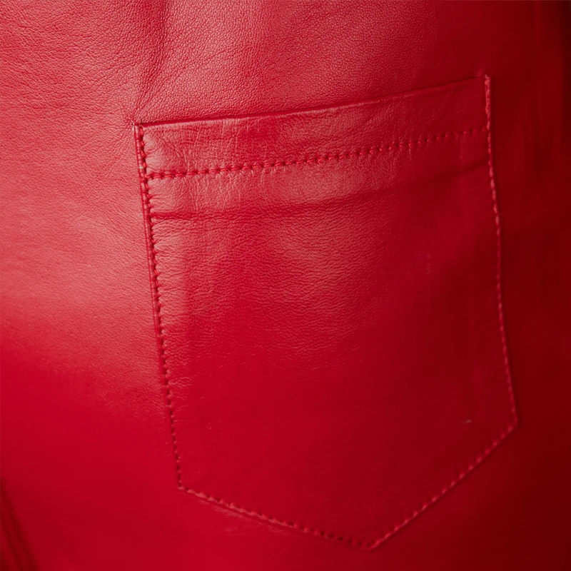 Однотонный черный красный комбинезон из натуральной кожи для женщин большие