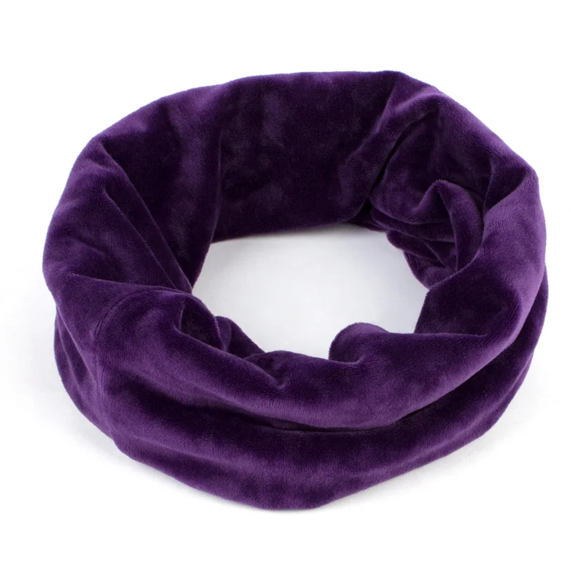 Purple Бренд Geebro, женские зимние повседневные Бархатные Шарфы-бини с круглым вырезом, Женская Теплая бандана, шарф для женщин, велюровые хлопковые шарфы - Цвет: Purple