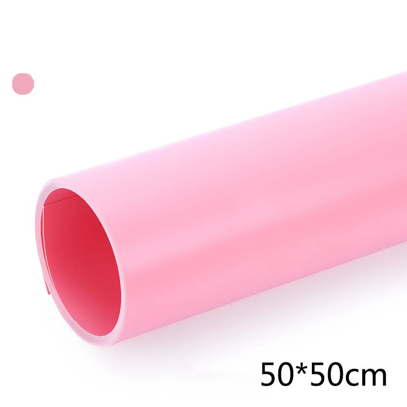 Розовый 50*50 см сплошной цвет матовый ПВХ фон пластина фотография фон ткань водонепроницаемый против морщин - Цвет: Розовый