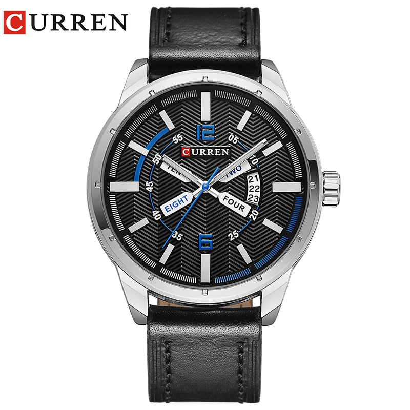 Curren Роскошные брендовые кварцевые часы повседневные модные кожаные reloj masculino