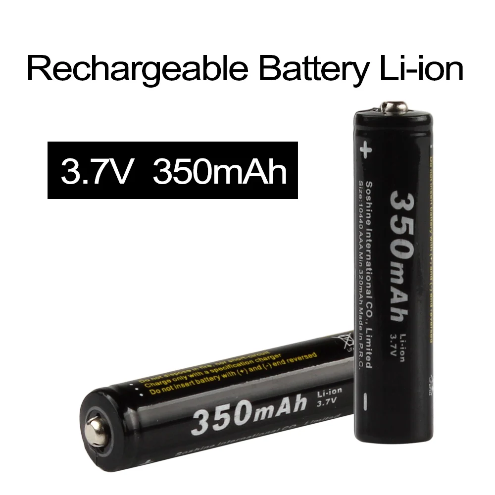 4 шт./лот Soshine 3 7 V 350mAh 10440 аккумулятор li-ion AAA аккумуляторная батарея для