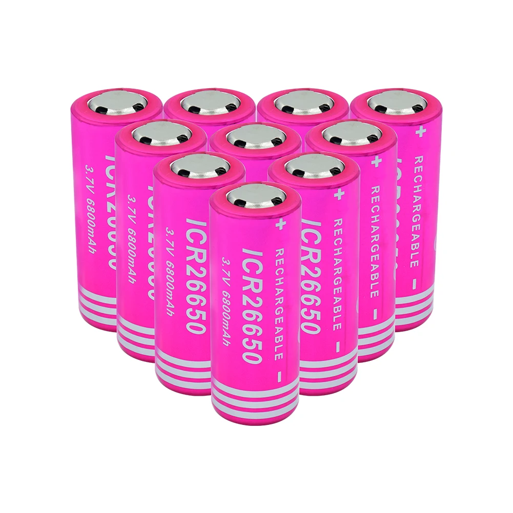 26650 литиевая батарея 3,7 V 6800mAh перезаряжаемые батареи Замена питания батареи высокого разряда для светодиодный фонарик