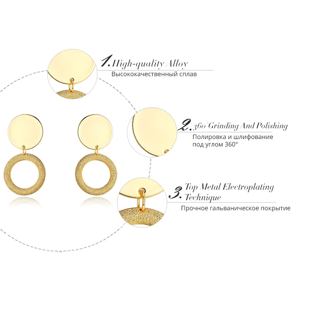 От Viennois покрытие из корейский стиль круг серьги для женщин популярные