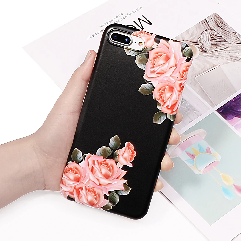 Rose Flowers Phone Case For iPhone XS Max XR 6 6S 7 8 Plus X Hot Vintage Floral Soft IMD Back Cover Cases Gifts |
