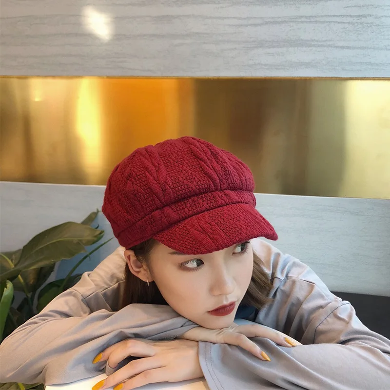 Шапка женские осенние и зимние модные повседневные тонкие трикотажные