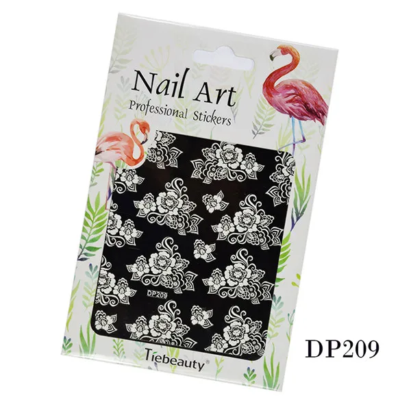 DP209 Белый цветок/кружева стикеры 3D на ногти Nail Art Наклейки тиснением Творческий Маникюр-наклейки для ногтей красота декор LADP201-224 - Цвет: DP209
