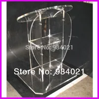 Transparent Acrylic Podium With Heart Shaped Front, Plexiglass Lecterns