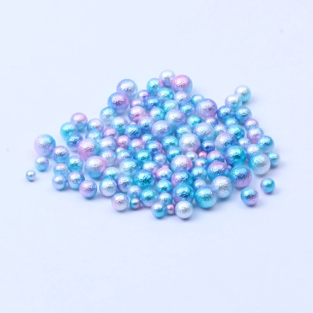 3-6 мм и мульти-Размер Оптовые Круглые бусины ABS морщинки радужные Свободные