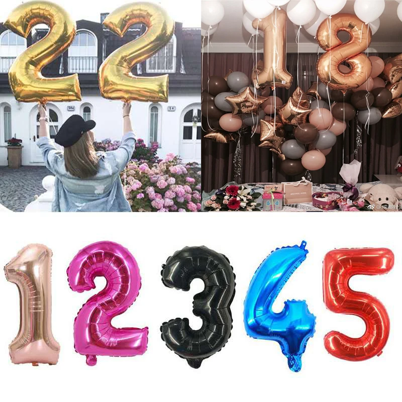 

40inch Gold Number Foil Helium Balloons Wedding Birthday Party Decorations anniversaire Kids Adult baby shower mariage ballons