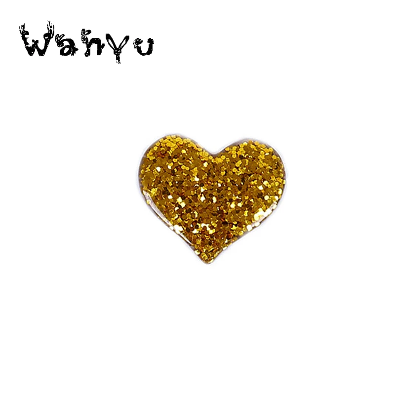 40pcs Sequins heart Padded Patches Appliques For handmade accessories diy hair bow craft | Дом и сад