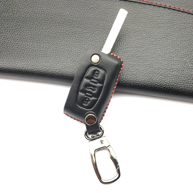 Натуральная кожа ключа автомобиля чехол Обложка для peugeot 107 206 207 208 306 307 308 407 408 508 RCZ, для Citroen C2 C3 C4 C5 хорошая сумка для ключей