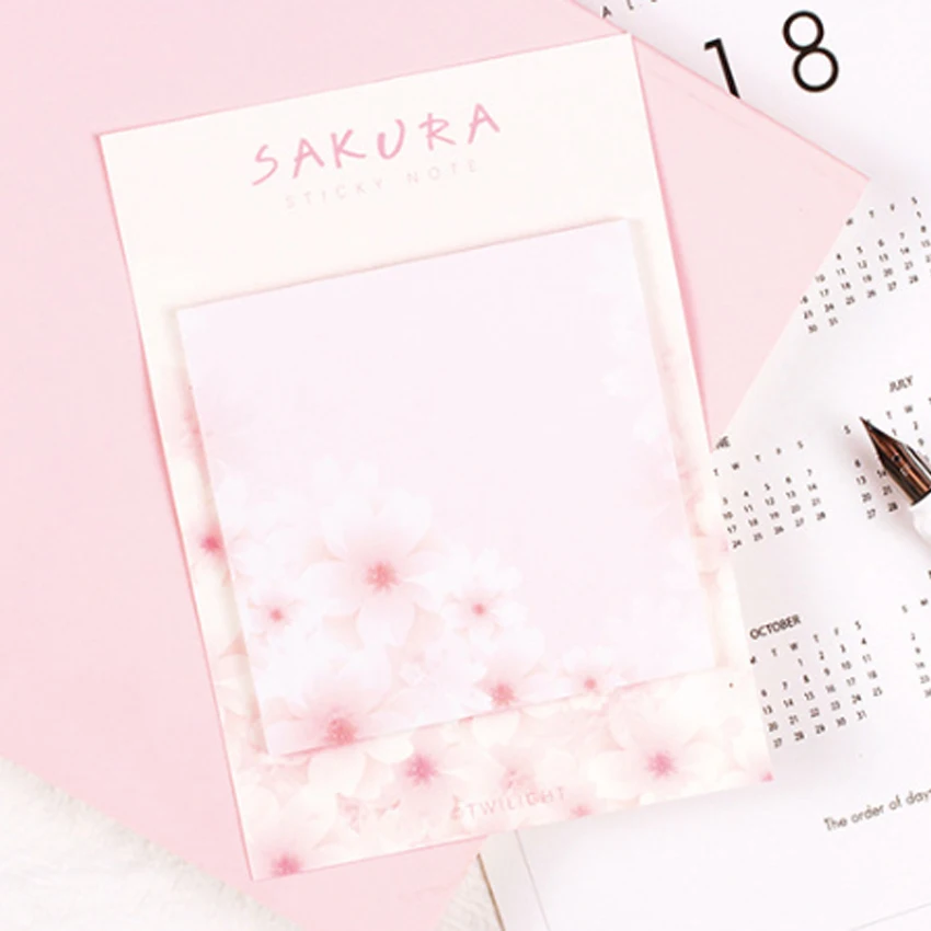 30 упаковок/партия милые вишневые цветы липкие блокноты N Times Sticky Notes школьные