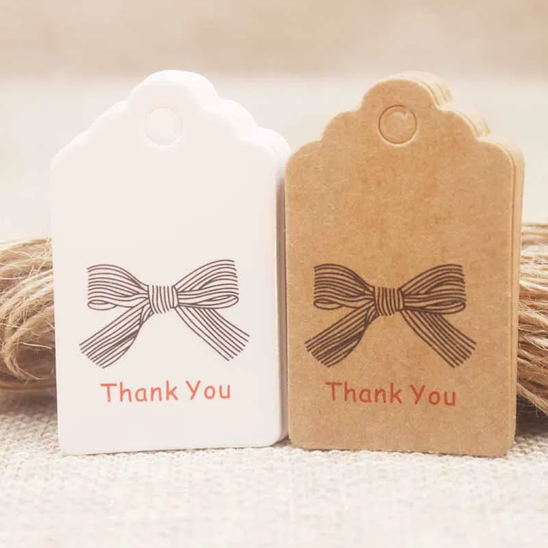 5*3cm DIY handmade gifts tag scallop Thank you Red heart wedding/ cookies /crafts/bakery /candy label100pc+100ropes | Дом и сад