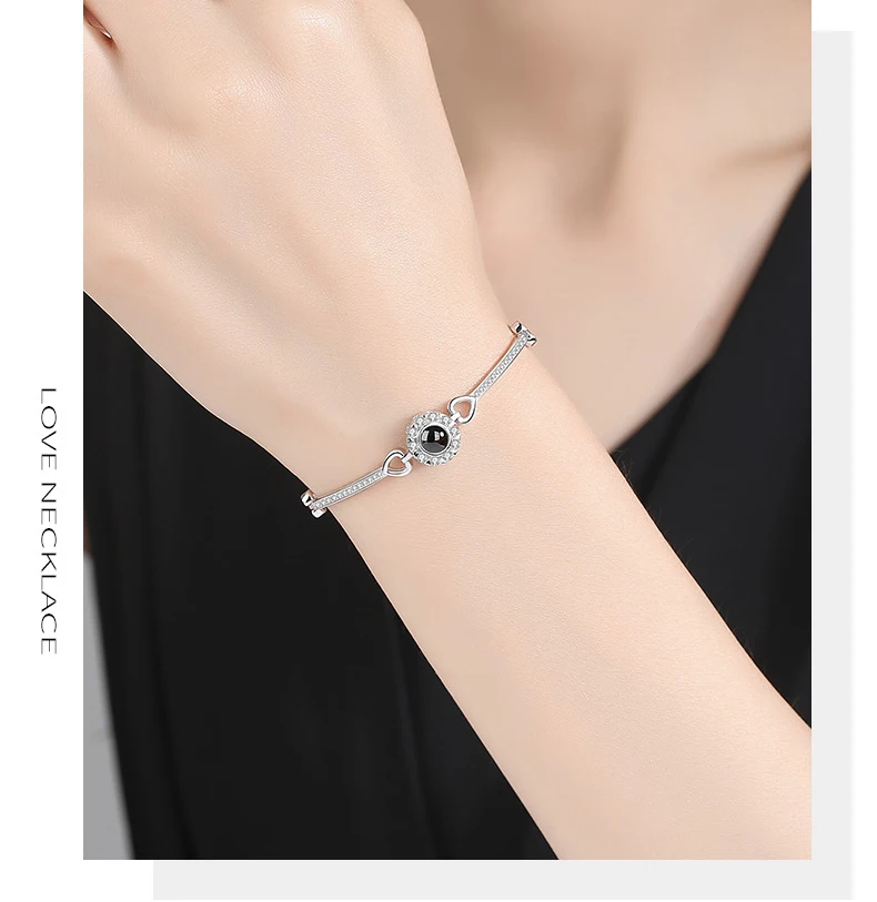 Браслеты для женщин с надписью Love Angel Eye на 100 языках, Новое поступление, очаровательные ювелирные изделия из стерлингового серебра S925 пробы с памятью