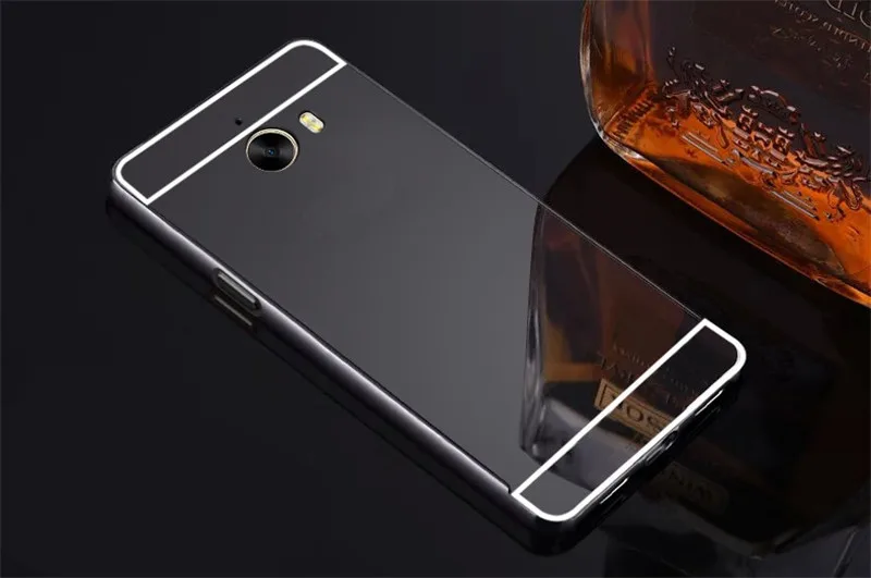 Black Чехол для Huawei Luxury роскошные золотые зеркальные алюминиевые Защитные чехлы для телефонов Huawei Y7 Y7 5," задняя крышка Y7 - Цвет: Black