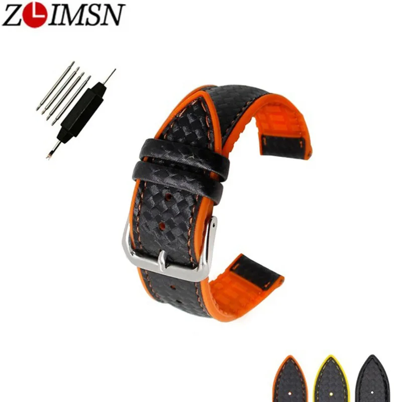 ZLIMSN углеродное волокно зернистая силиконовая резина Универсальный Браслет