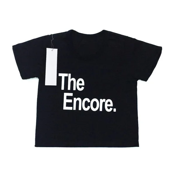 the encore black Новые летние одинаковые комплекты одежды для всей семьи футболки для мамы, папы и ребенка одежда для семьи Детские футболки для мальчиков, детские футболки топы для девочек - Цвет: the encore black