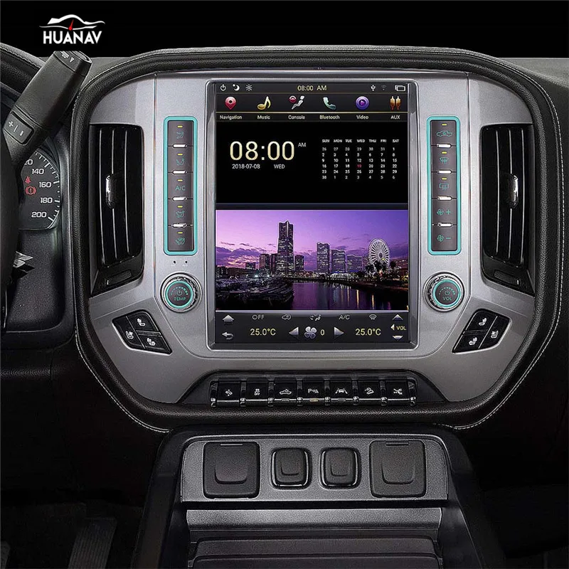 Android 8,1 Tesla стиль автомобильный dvd-плеер gps навигация для Chevrolet Silverado для GMC Sierra+ радио плеер стерео Мультимедиа