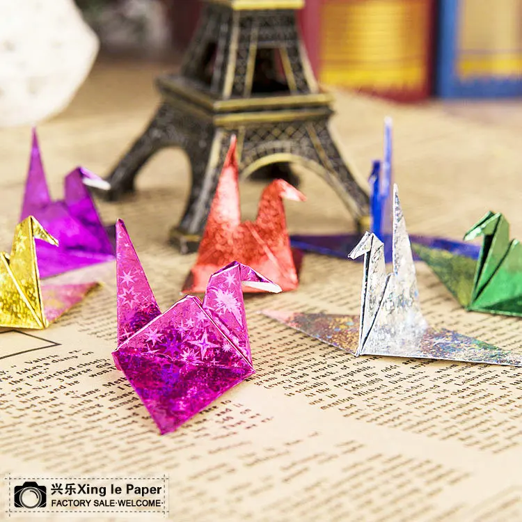 90 шт. 7 см * оригами Бумага ручной работы Лазерная Звезда бабочка сердце узор papel