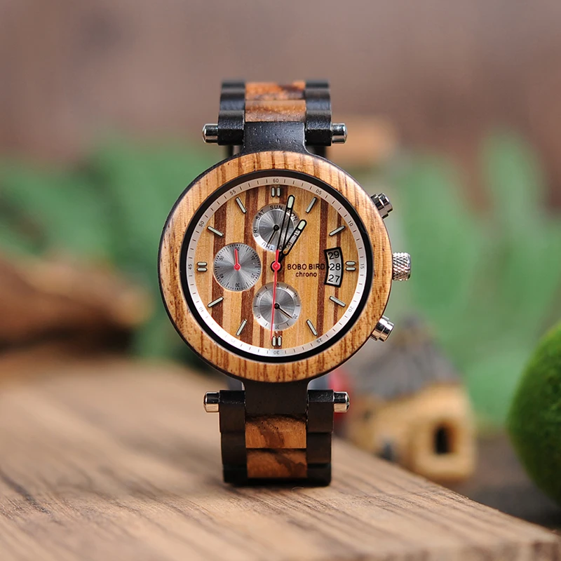 Мужские наручные часы BOBO BIRD Wood роскошные Брендовые Часы с отображением даты и