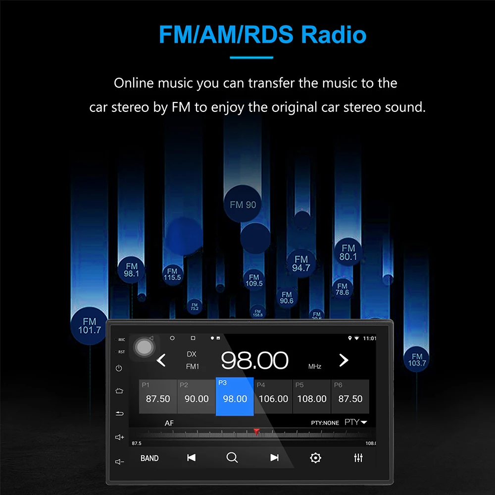 7 дюймовый универсальный автомобильный радиоприемник 2 Din Android 8 1 1080P RDS FM AM Для NISSAN